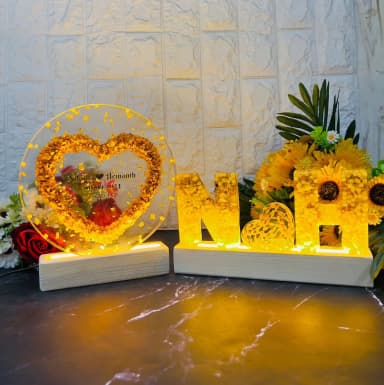 Couple Name Resin Block